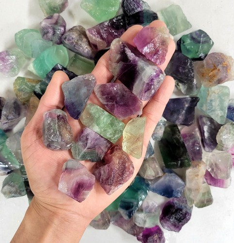 Raw fluorite crystals - raw,